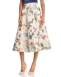 Alice   Olivia Fila Floral-Embroidered Midi Skirt at Bloomingdales